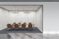 White and glass wall office conference room Royalty Free Stock Photo