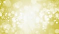 White Glitter Vintage Lights on Yellow or Gloden Texture Background. White Bokeh. Defocused, Celebration, Christmas Backdrop. Royalty Free Stock Photo