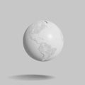 white globe on white background, Earth Black and white, Clipping path