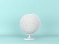 White globus on light blue background