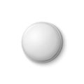 White glossy badge or web button. Vector blank badge isolated emblem