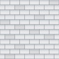 White glossy brick wall with ceramic rectangle tiles seamless pattern. Home interior, bathroom and kitchen wall repeat Royalty Free Stock Photo