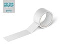 White glossy cello tape roll. Realistic vector.