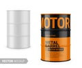 White glossy metal barrel mockup template