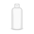 White glossy plastic bottle for shampoo, shower gel, lotion, body milk, bath foam. Realistic packaging mockup template Royalty Free Stock Photo