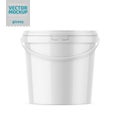 White glossy plastic bucket mockup template.