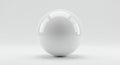 A white, glossy sphere is centered against a clean, light gray background. The sphere\'s Royalty Free Stock Photo