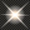 White glow sun shine rays, white star light, blur glow light effect Royalty Free Stock Photo
