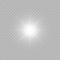 White glowing light burst explosion with transparent. Cool effect decoration with ray sparkles Royalty Free Stock Photo