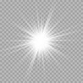 White glowing light burst explosion with transparent. Cool effect decoration with ray sparkles. Transparent shine gradient glitter Royalty Free Stock Photo