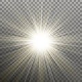White glowing light burst explosion transparent effect. EPS Royalty Free Stock Photo
