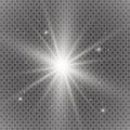 White glowing light burst explosion with transparent. Vector illustration for cool effect decoration with ray sparkles. Bright sta Royalty Free Stock Photo