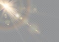 White glowing light explodes on a transparent background. Sparkling magical dust particles. Bright Star Royalty Free Stock Photo