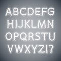 White Glowing Neon Alphabet