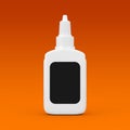 White Glue Bottle with Blank Black Label for Your Design. 3d Rendering