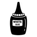 White glue bottle icon, simple style