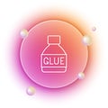 White Glue icon isolated on white background. Orange and pink gradient circle background. Vector Royalty Free Stock Photo