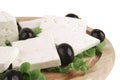 White goat cheese served on plate Royalty Free Stock Photo