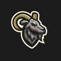 White goat mascot esport logo vector