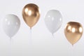 White and gold balloons luxury clean background