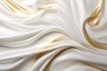 White and Gold Baroque Satin Fabric Background Royalty Free Stock Photo