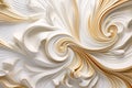 White and Gold Baroque Satin Fabric Background Royalty Free Stock Photo