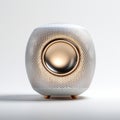 White And Gold 3d Speaker With Shiny Bumpy Texture