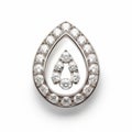 Diamond Tear Pendant In White Gold With Halo Design