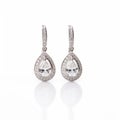 White Gold And Diamond Pear Pendant Earrings - Uhd Image, High-key Lighting Royalty Free Stock Photo