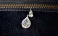 White gold earrings with diamonds It is an expensive luxury jewelry.