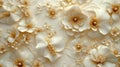 White and Gold Embossed Floral Texture Background Royalty Free Stock Photo