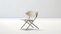 Contemporary Beige Folding Chair With Metallic Rotation - Future Tech Design