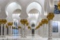 White and Gold Galleries of the Grand Mosque of Sheikh Zayd, Abu Dhabi Royalty Free Stock Photo