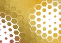 White and Gold Hexagon Background Royalty Free Stock Photo