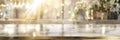 White Gold Kitchen Countertop on Blurred Background, Luxury Table Mockup, Generative AI Illustration