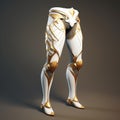 White And Gold Leg Armor: Stunning 3d Model Inspired By Magali Villeneuve