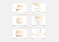 White Gold Luxury business cards set for VIP event. Elegant Greeting Card with golden circle geometric pattern. Banner Royalty Free Stock Photo