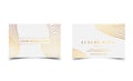 White Gold Luxury business cards for VIP event. Elegant Greeting Card with Royal golden dots pattern. Banner or