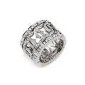 White gold pattern ring with white diamonds for gi Royalty Free Stock Photo