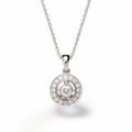 Romantic Sensibility: White Gold Pendant With Diamond Accents Royalty Free Stock Photo