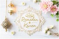 White, gold Ramadan Kareem sign Royalty Free Stock Photo