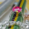 White gold ring with ruby Royalty Free Stock Photo