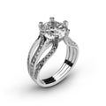 White gold ring with white diamonds_5 Royalty Free Stock Photo