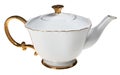 White and gold teapot Royalty Free Stock Photo