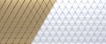 White and gold tiled triangular abstract background. Extruded triangles surface.