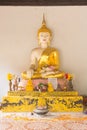White Golden buddha statue lanna style in temple