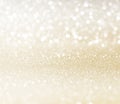 White golden glitter bokeh texture background