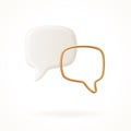 White and golden speech bubble. Dialogue concept design. Vector.