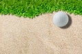 White golf ball on green Royalty Free Stock Photo