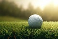 White Golf Ball laying on the fairway Generative AI Illustration